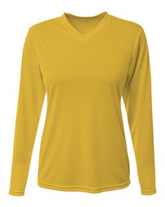 A4 NW3425 - Ladies Long-Sleeve Sprint V-Neck T-Shirt Gold