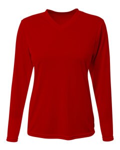 A4 NW3425 - Ladies Long-Sleeve Sprint V-Neck T-Shirt Scarlet