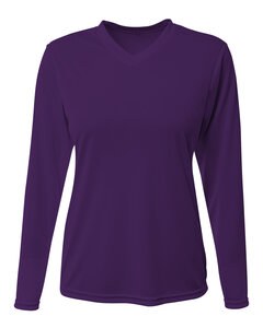 A4 NW3425 - Ladies Long-Sleeve Sprint V-Neck T-Shirt Purple