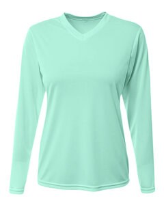 A4 NW3425 - Ladies Long-Sleeve Sprint V-Neck T-Shirt Pastel Mint