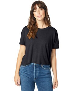 Alternative Apparel 5114BP - Ladies Headliner Cropped T-Shirt Black