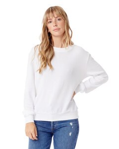 Alternative Apparel 9903ZT - Ladies Washed Terry Throwback Pullover Sweatshirt White