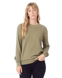 Alternative Apparel 9903ZT - Ladies Washed Terry Throwback Pullover Sweatshirt Military