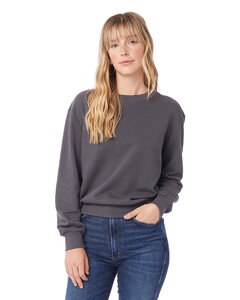Alternative Apparel 9903ZT - Ladies Washed Terry Throwback Pullover Sweatshirt Dark Grey