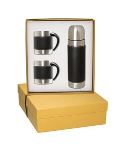 Leeman LG-9278 - Tuscany Thermal Bottle And Coffee Cups Gift Set