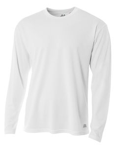 A4 N3253 - Mens Long Sleeve Crew Birds Eye Mesh T-Shirt