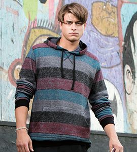 Burnside 8603 - PRINTED STRIPED MARL PULLOVER