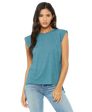 BELLA+CANVAS B8804 - Womens Flowy Muscle Tee with Rolled Cuff