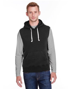 J. America JA8877 - Adult Triblend Fleece Sleeveless Hooded Sweatshirt