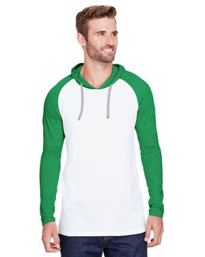 LAT 6917 - Mens Hooded Raglan Long Sleeve Fine Jersey T-Shirt